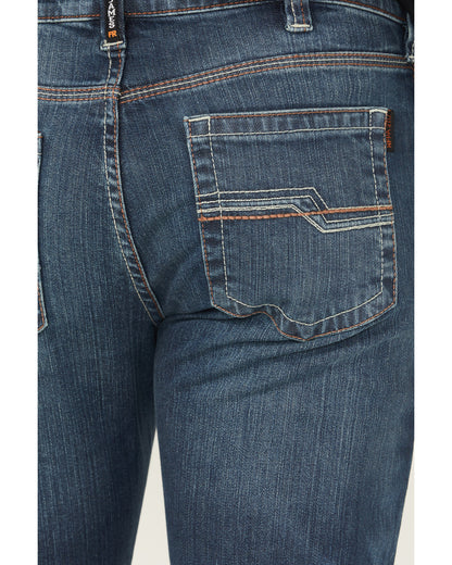 Men's FR Medium Wash Bozeman Slim Bootcut Stretch Denim Wor Medium Wash