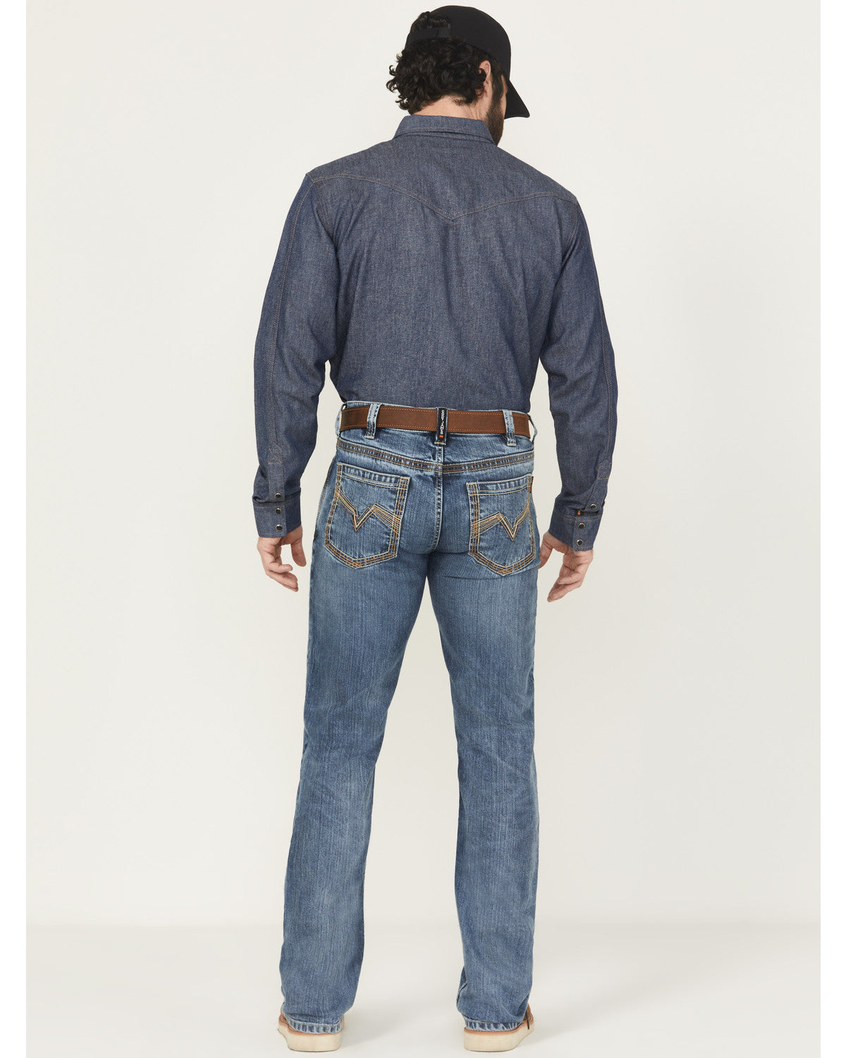 Men's FR Medium Wash Slim Bootcut Stretch Denim Work Jeans Medium Wash