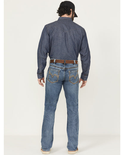 Men's FR Medium Wash Slim Bootcut Stretch Denim Work Jeans Medium Wash