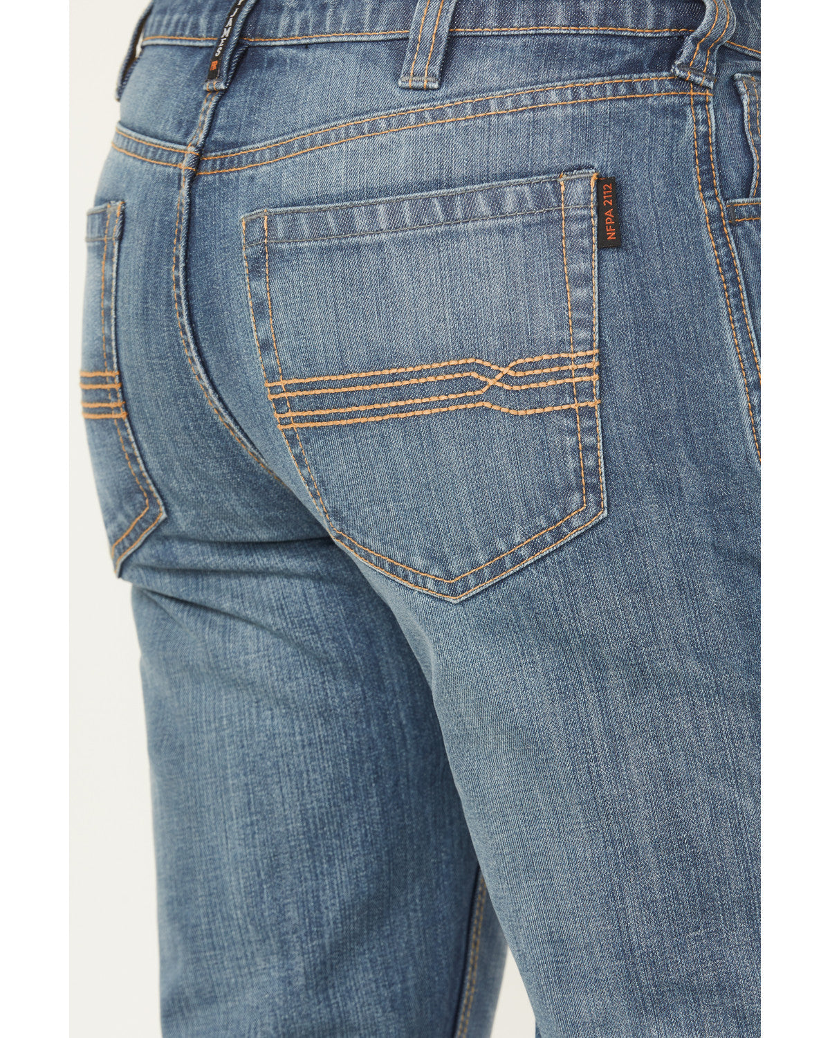 Men's FR Light Wash Equalizer Straight Denim Work Jeans Light Wash