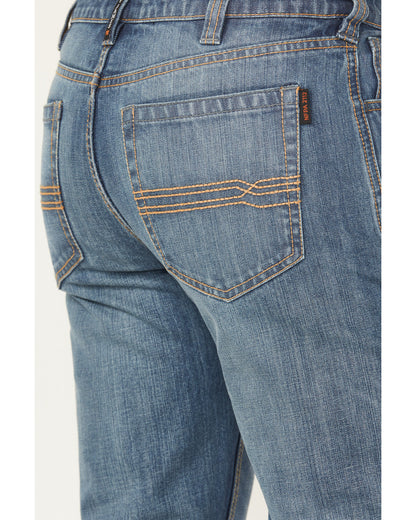 Men's FR Light Wash Equalizer Straight Denim Work Jeans Light Wash