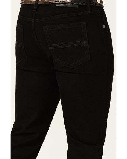 Men's Night Rider Wash Wyatt Slim Bootcut Stretch Denim Jea Black