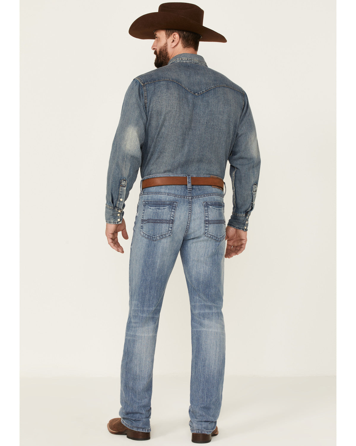 Men's Buckskin Wash Jackson Slim Straight Stretch Denim Jea Blue