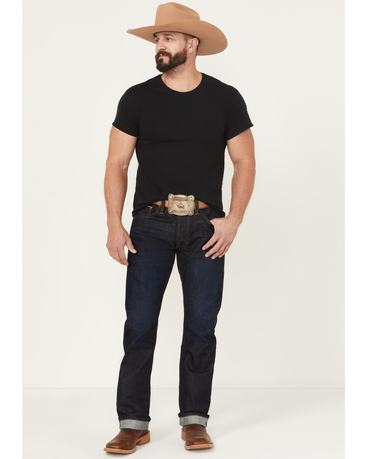 Men's Tucson Wash Jackson Slim Straight Selvedge Rigid Deni Dark Wash