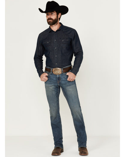 Men's Grullo Wash Jackson Slim Straight Stretch Denim Jeans Dark Wash