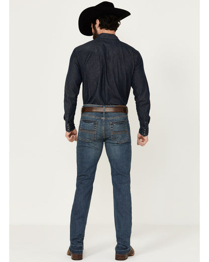 Men's Grullo Wash Jackson Slim Straight Stretch Denim Jeans Dark Wash