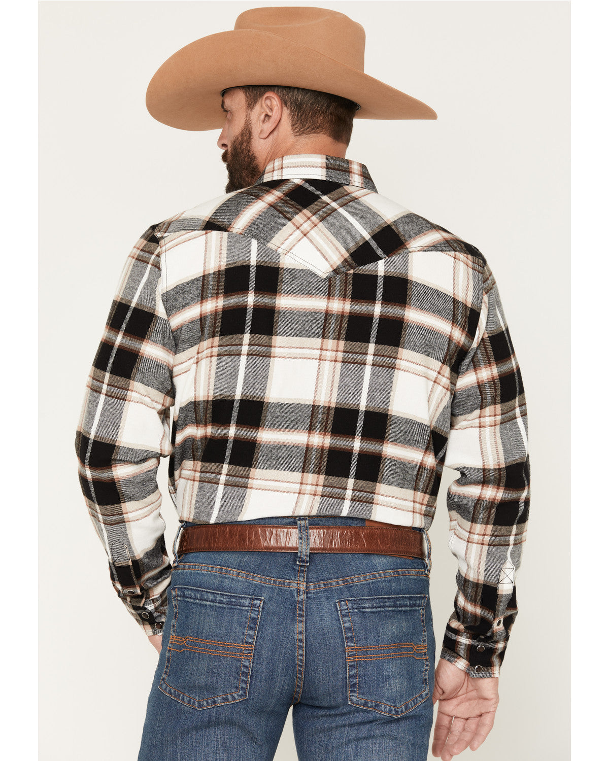 Men's Standard Issue Plaid Print Long Sleeve Snap Flannel S Black