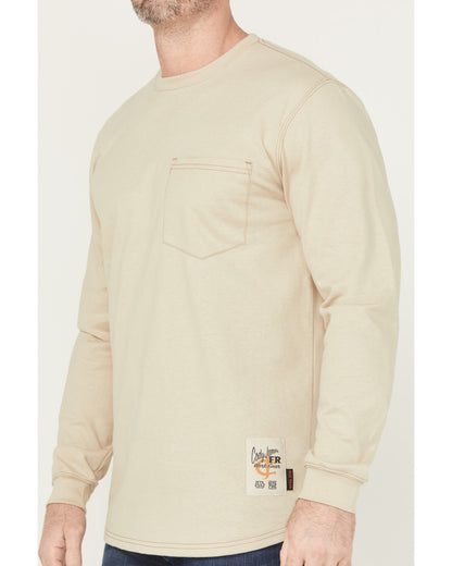 Men's FR Thrasher Long Sleeve Graphic Work Shirt Tan