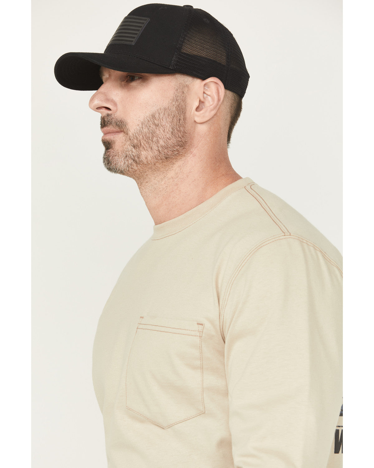 Men's FR Thrasher Long Sleeve Graphic Work Shirt Tan