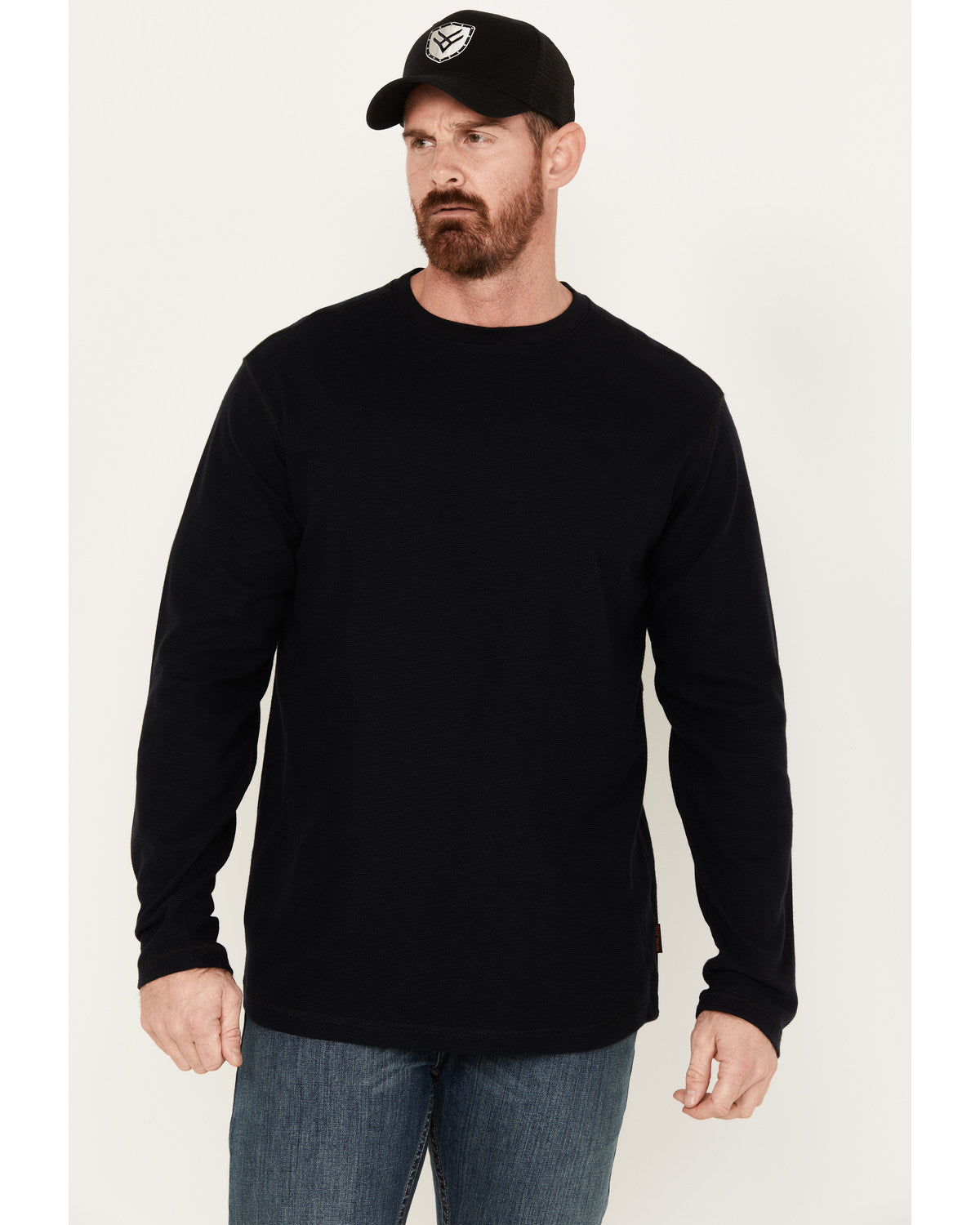 Men's FR Thermal Crew Long Sleeve Work Shirt Black