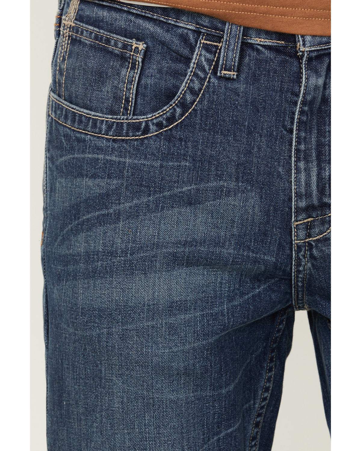 Men's FR Medium Wash Rigid Slim Bootcut Work Jeans Medium Blue