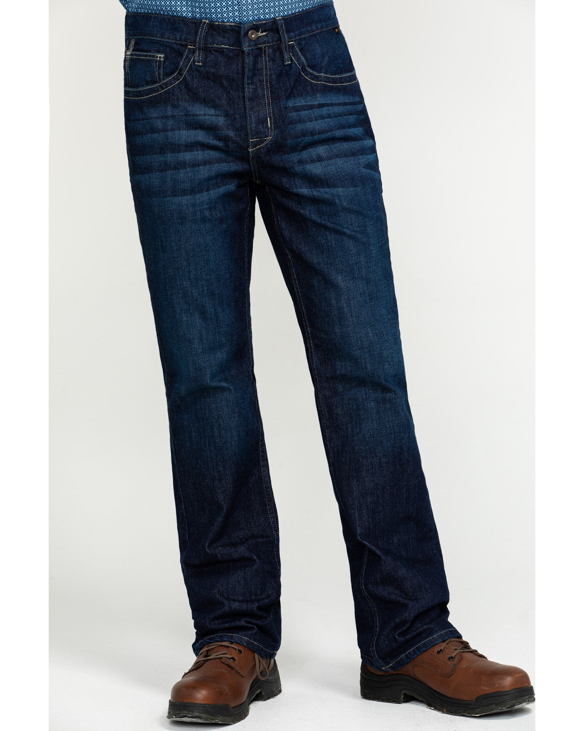 Men's FR Milliken Dark Slim Bootcut Work Jeans Indigo