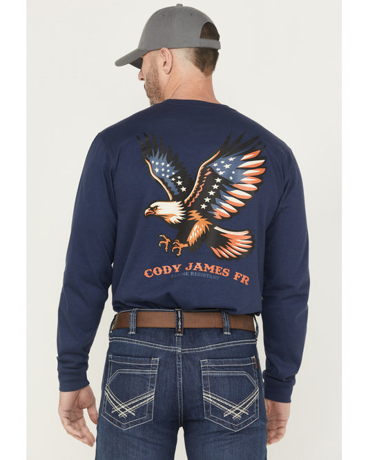 Men's FR Eagle Long Sleeve Graphic Work Shirt Navy