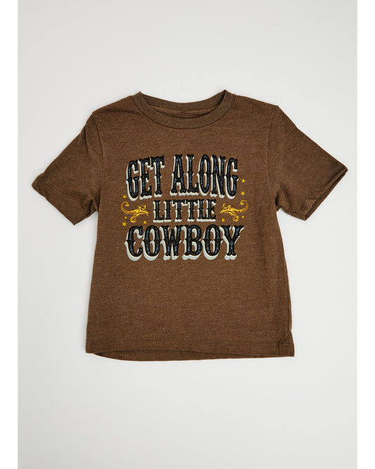 Toddler Boys' Get Along Little Cowboy Short Sleeve Graphic Brown