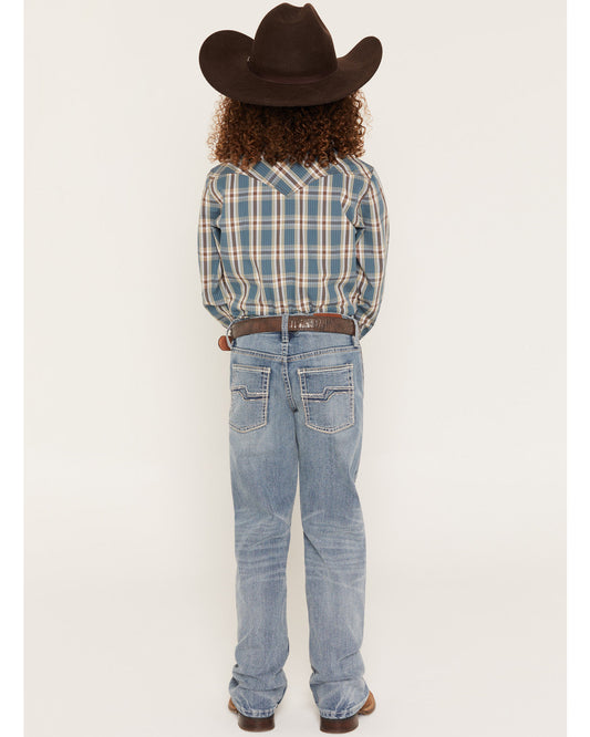 Boys' Kansas Light Wash Slim Bootcut Stretch Denim Jeans Light Wash