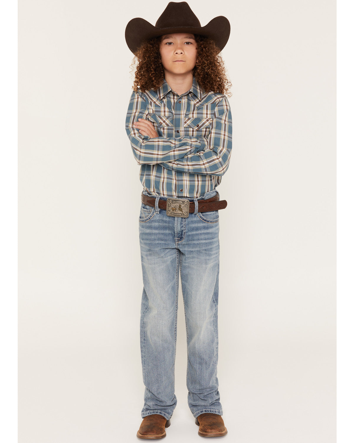 Boys' Kansas Light Wash Slim Bootcut Stretch Denim Jeans Light Wash