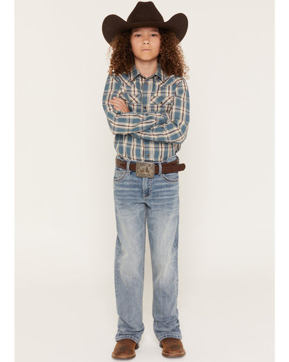 Boys' Kansas Light Wash Slim Bootcut Stretch Denim Jeans Light Wash