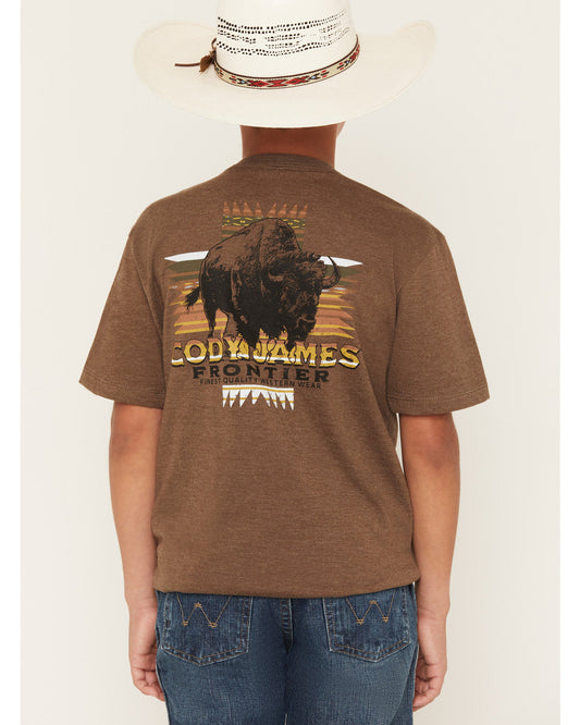 Boys' Frontier Bison Short Sleeve Graphic T-Shirt Brown
