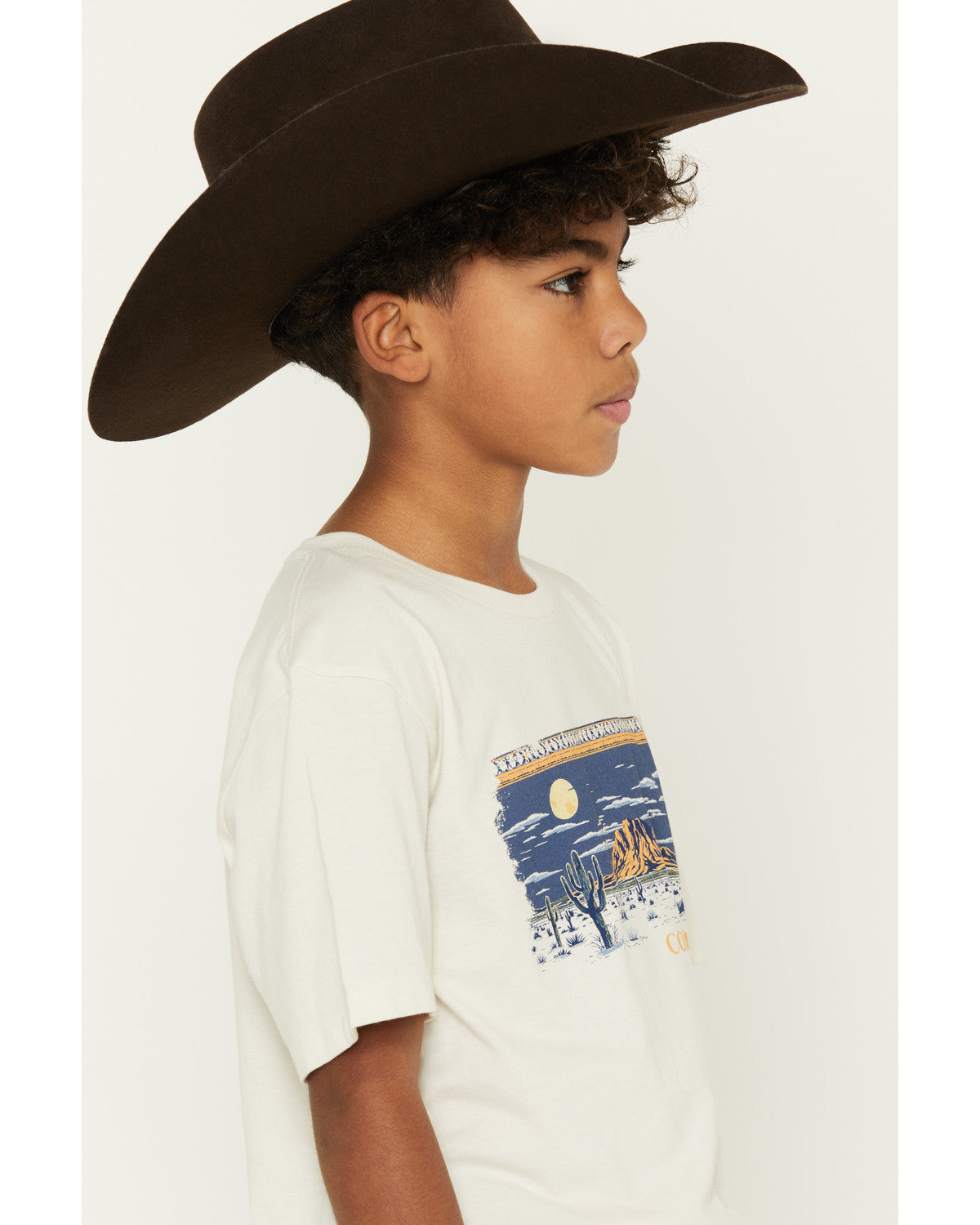 Boys' Moonlit Scenic Print Short Sleeve Graphic T-Shirt Natural