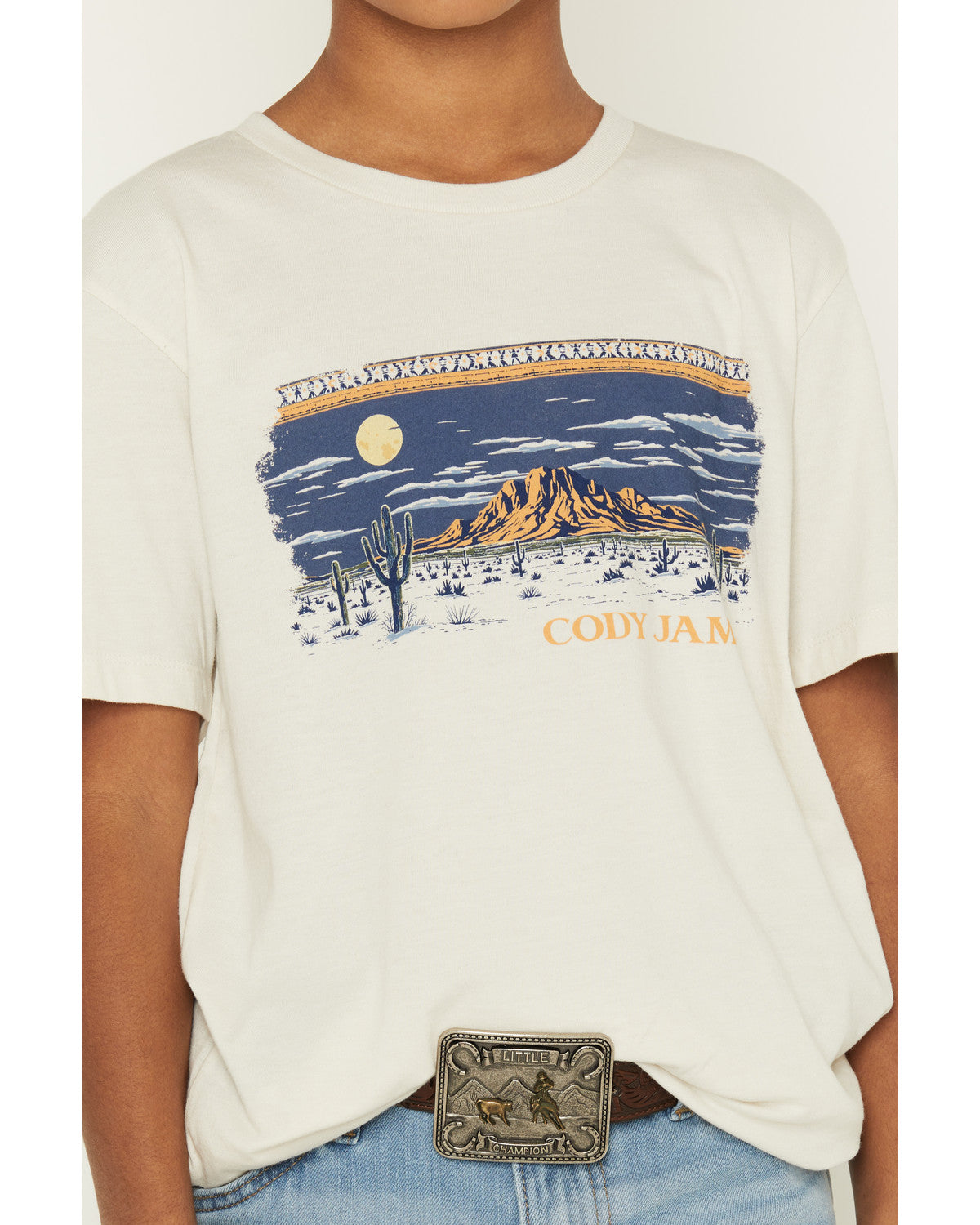 Boys' Moonlit Scenic Print Short Sleeve Graphic T-Shirt Natural