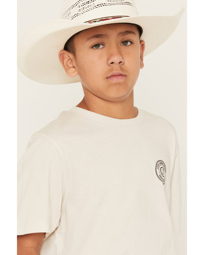Boy's Original Cowboy Logo Short Sleeve Graphic T-Shirt Natural