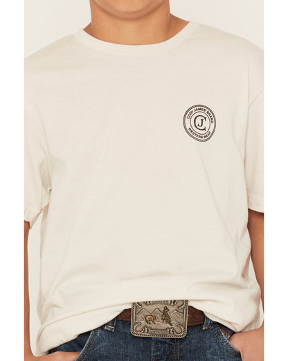 Boy's Original Cowboy Logo Short Sleeve Graphic T-Shirt Natural