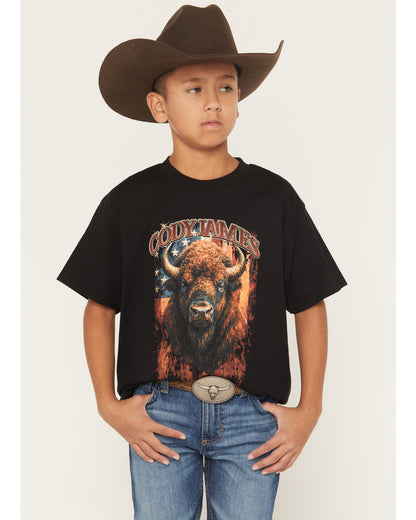 Boys' Americana Bull Short Sleeve Graphic T-Shirt Black