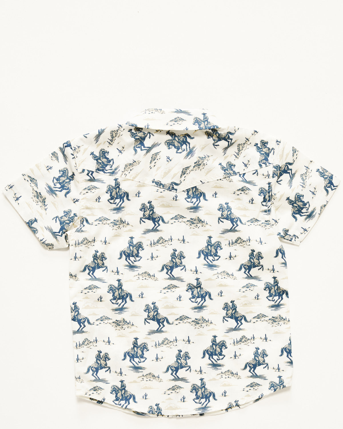 Toddler Boys' Amos Western Print Short Sleeve Snap Western Blue