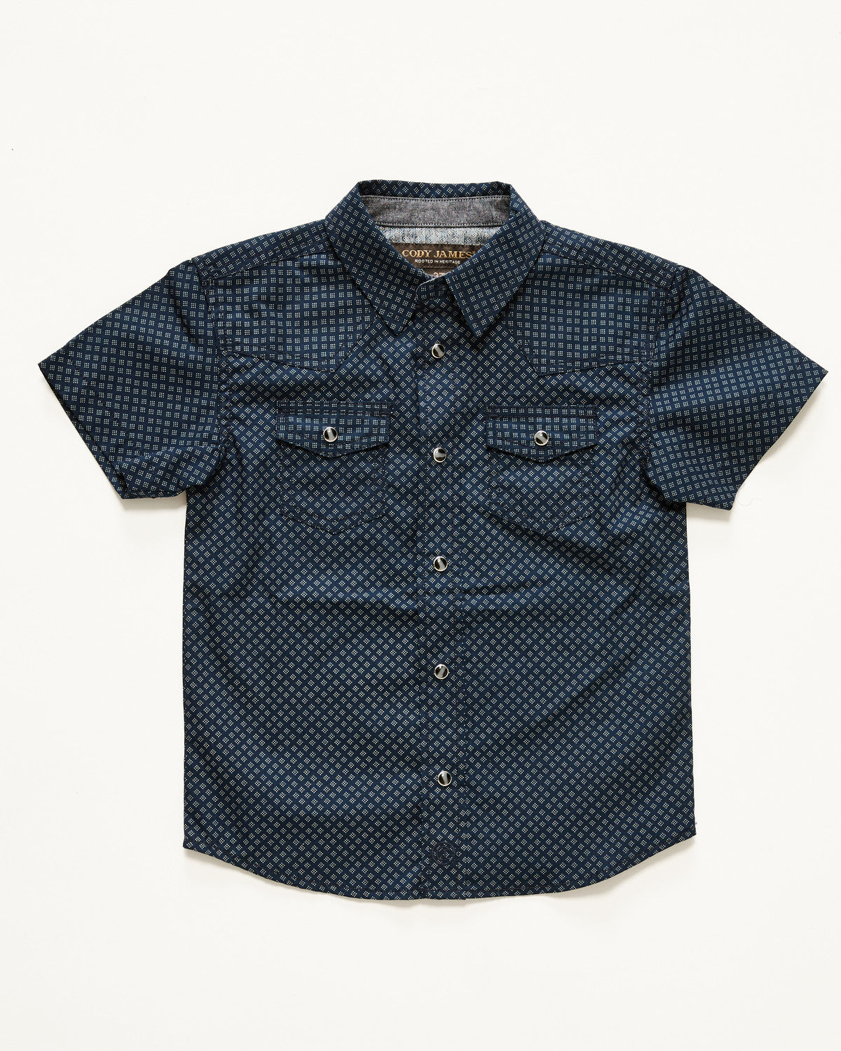 Toddler Boys' Tripp Geo Print Short Sleeve Snap Western Shi Navy