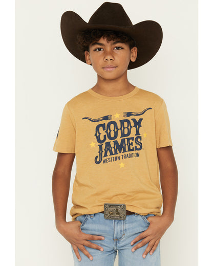 Boys' Logo Short Sleeve Graphic T-Shirt Mustard