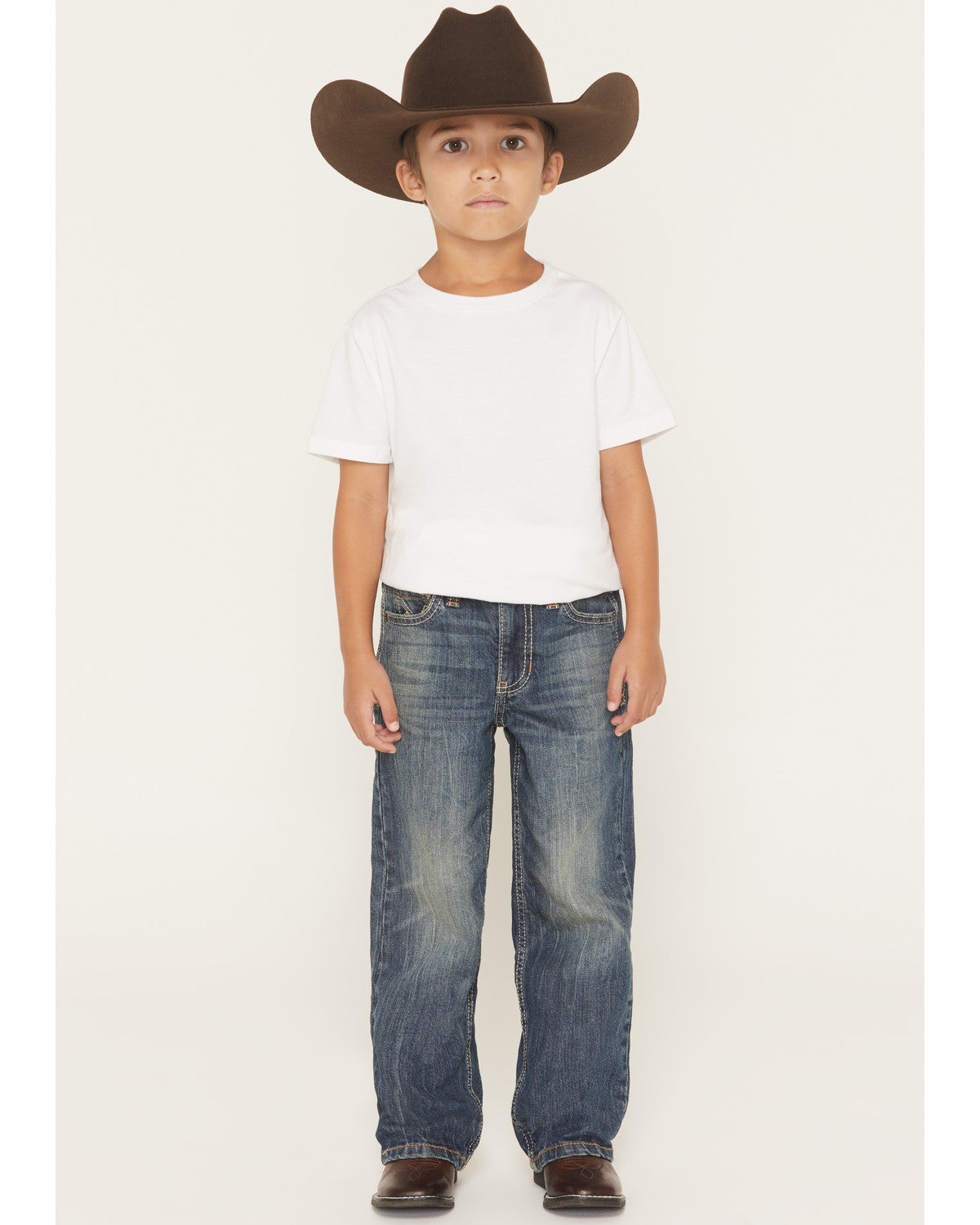 Little Boys' Texas Dark Wash Relaxed Bootcut Stretch Denim Dark Wash
