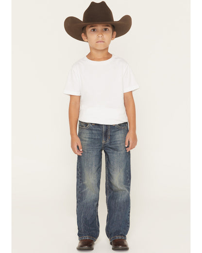 Little Boys' Texas Dark Wash Relaxed Bootcut Stretch Denim Dark Wash