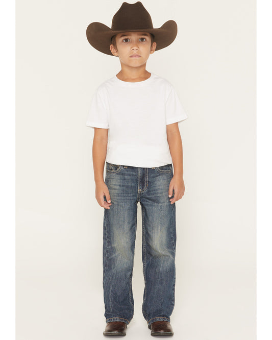 Little Boys' Texas Dark Wash Relaxed Bootcut Stretch Denim Dark Wash