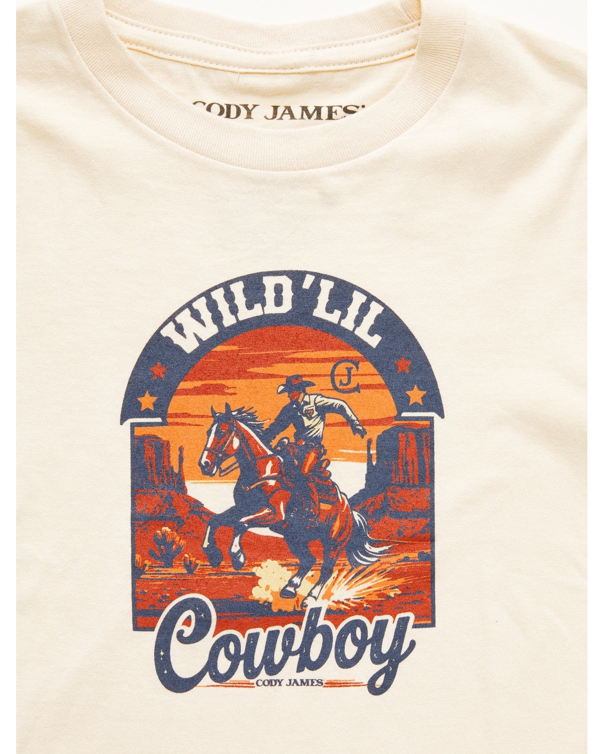 Toddler Boys' Wild Lil Cowboy Short Sleeve Graphic T-Shirt Cream