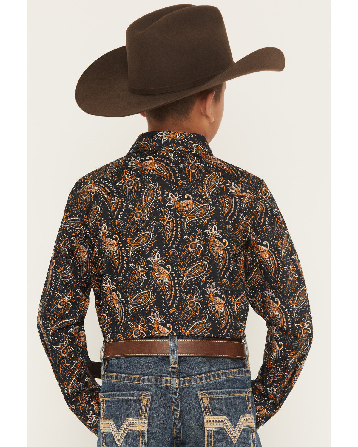 Men's Canyon Rider Paisley Print Long Sleeve Snap Western S Navy
