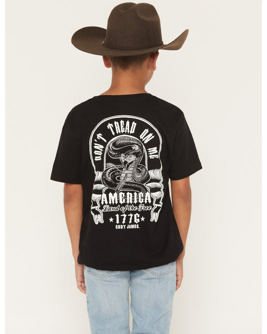 Boys' Don't Tread On Me Short Sleeve Graphic T-Shirt Black