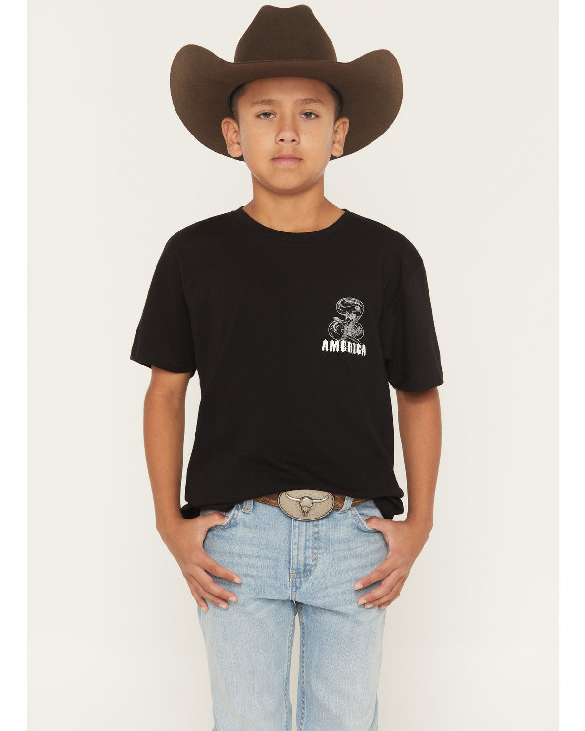 Boys' Don't Tread On Me Short Sleeve Graphic T-Shirt Black
