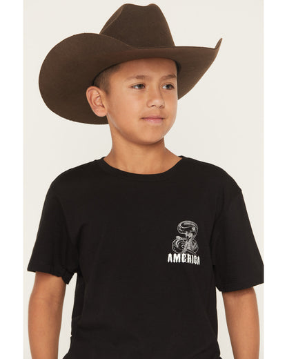 Boys' Don't Tread On Me Short Sleeve Graphic T-Shirt Black