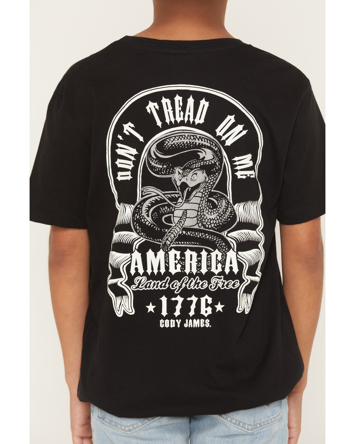 Boys' Don't Tread On Me Short Sleeve Graphic T-Shirt Black