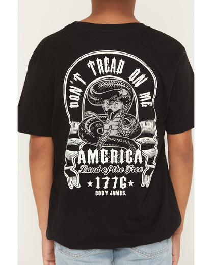 Boys' Don't Tread On Me Short Sleeve Graphic T-Shirt Black