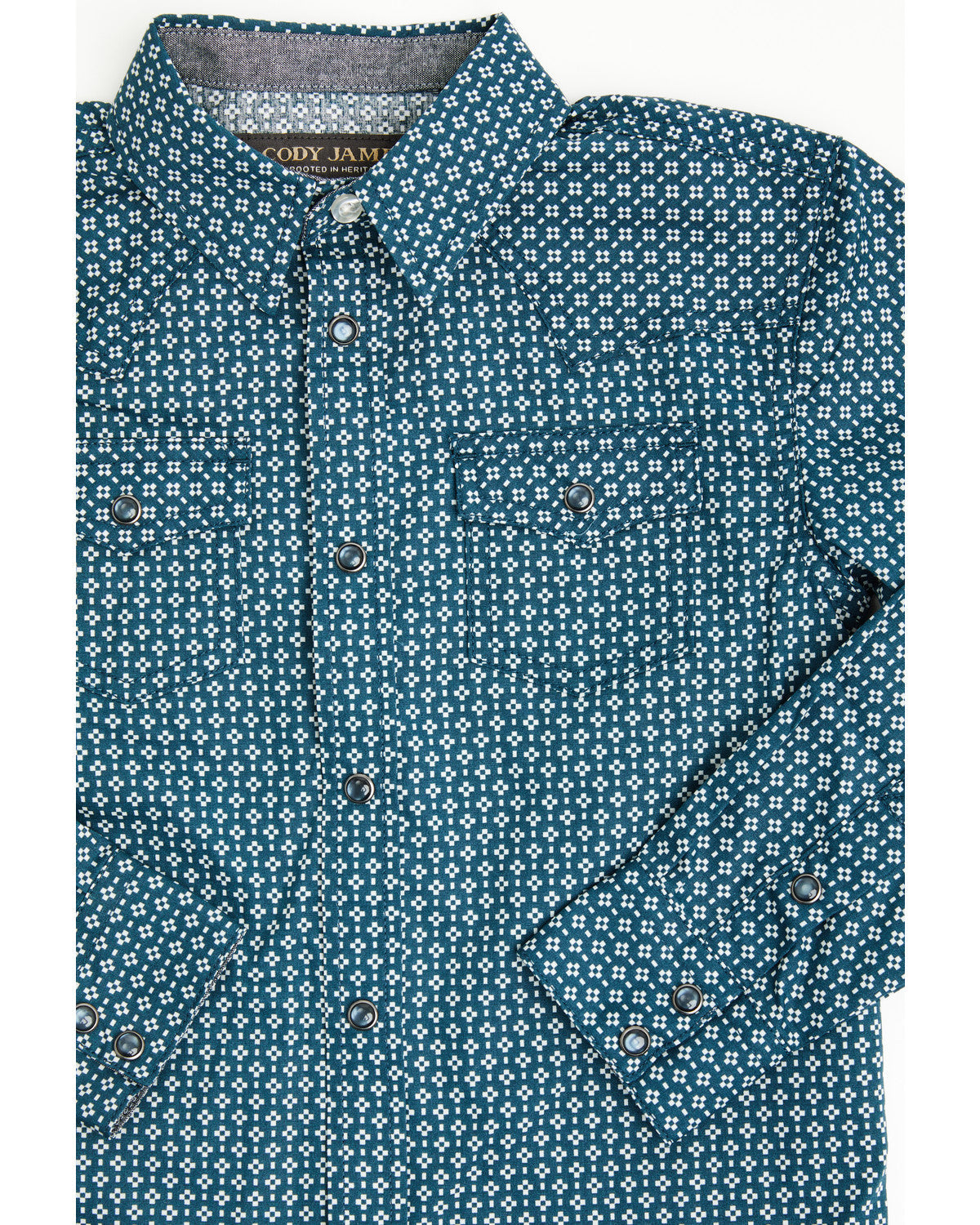 Toddler Boys' Bourbon Geo Print Long Sleeve Pearl Snap West Navy