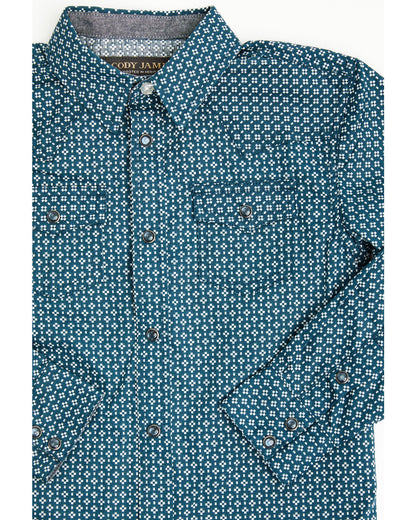 Toddler Boys' Bourbon Geo Print Long Sleeve Pearl Snap West Navy