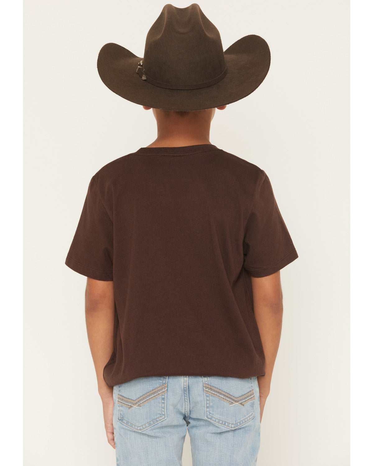 Boys' USA Steerhead Short Sleeve Graphic T-Shirt Dark Brown