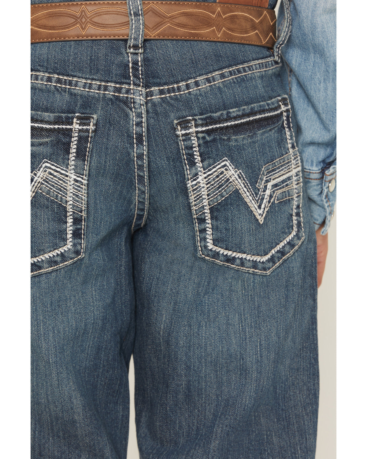 Boys' Grullo Medium Wash Relaxed Bootcut Comfort Stretch De Medium Wash