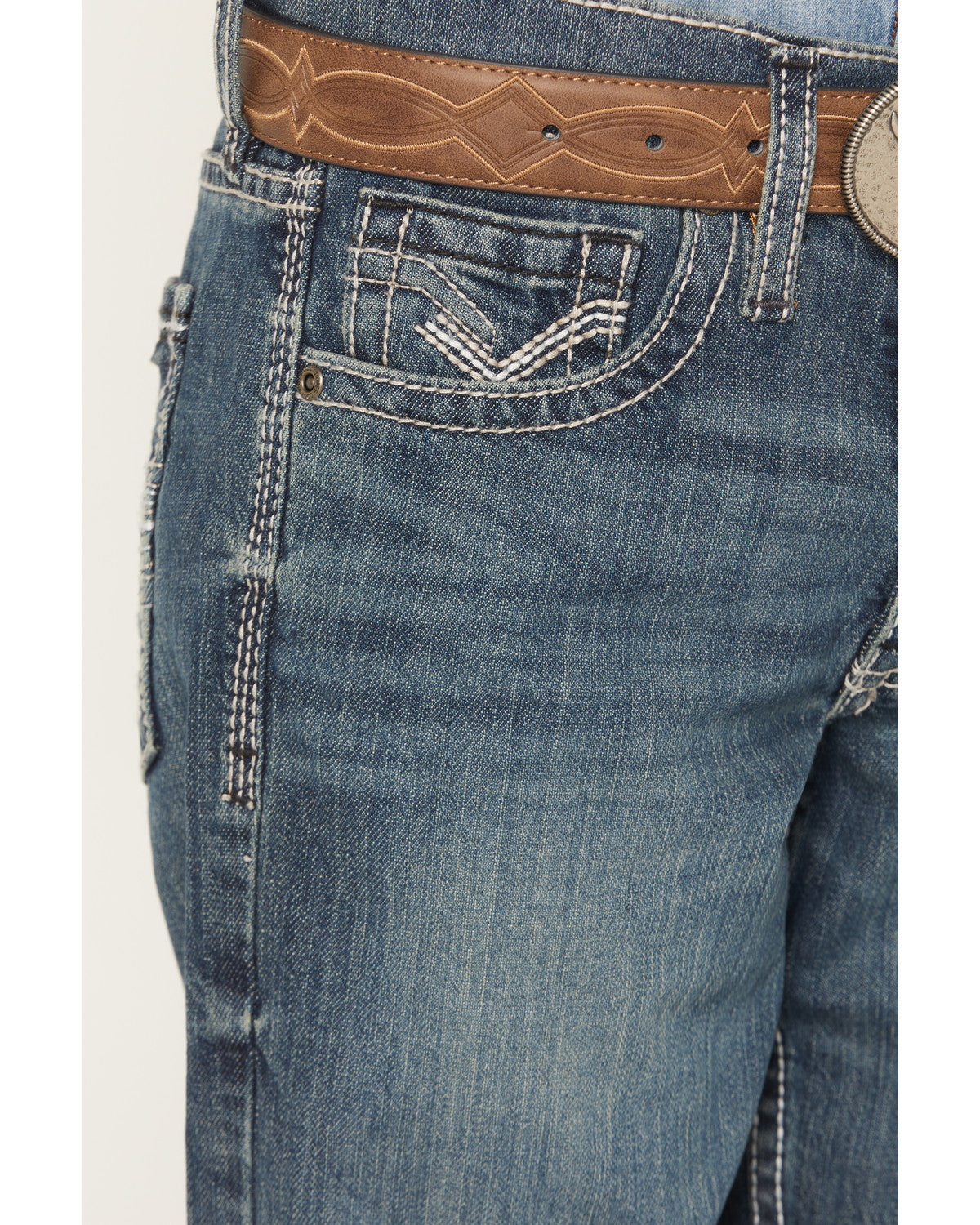 Little Boys' Grullo Medium Wash Relaxed Bootcut Comfort Str Medium Wash