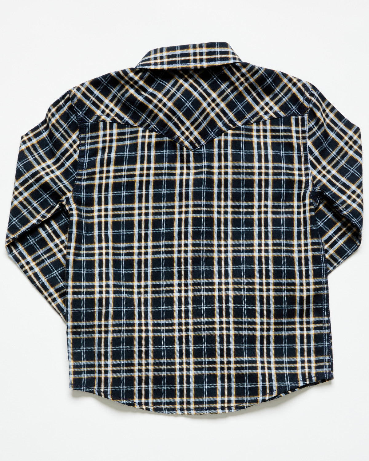 Toddler Boys' Warriors Way Plaid Print Long Sleeve Snap Wes Dark Blue