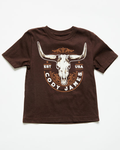 Toddler Boys' USA Steerhead Short Sleeve Graphic T-Shirt Dark Brown