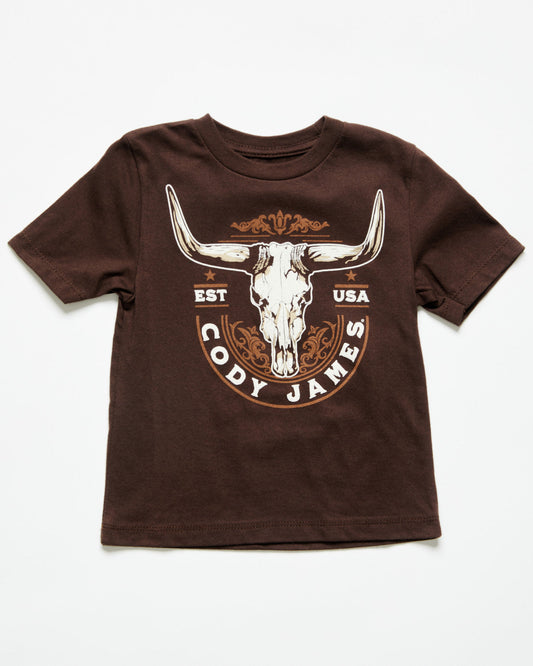 Toddler Boys' USA Steerhead Short Sleeve Graphic T-Shirt Dark Brown