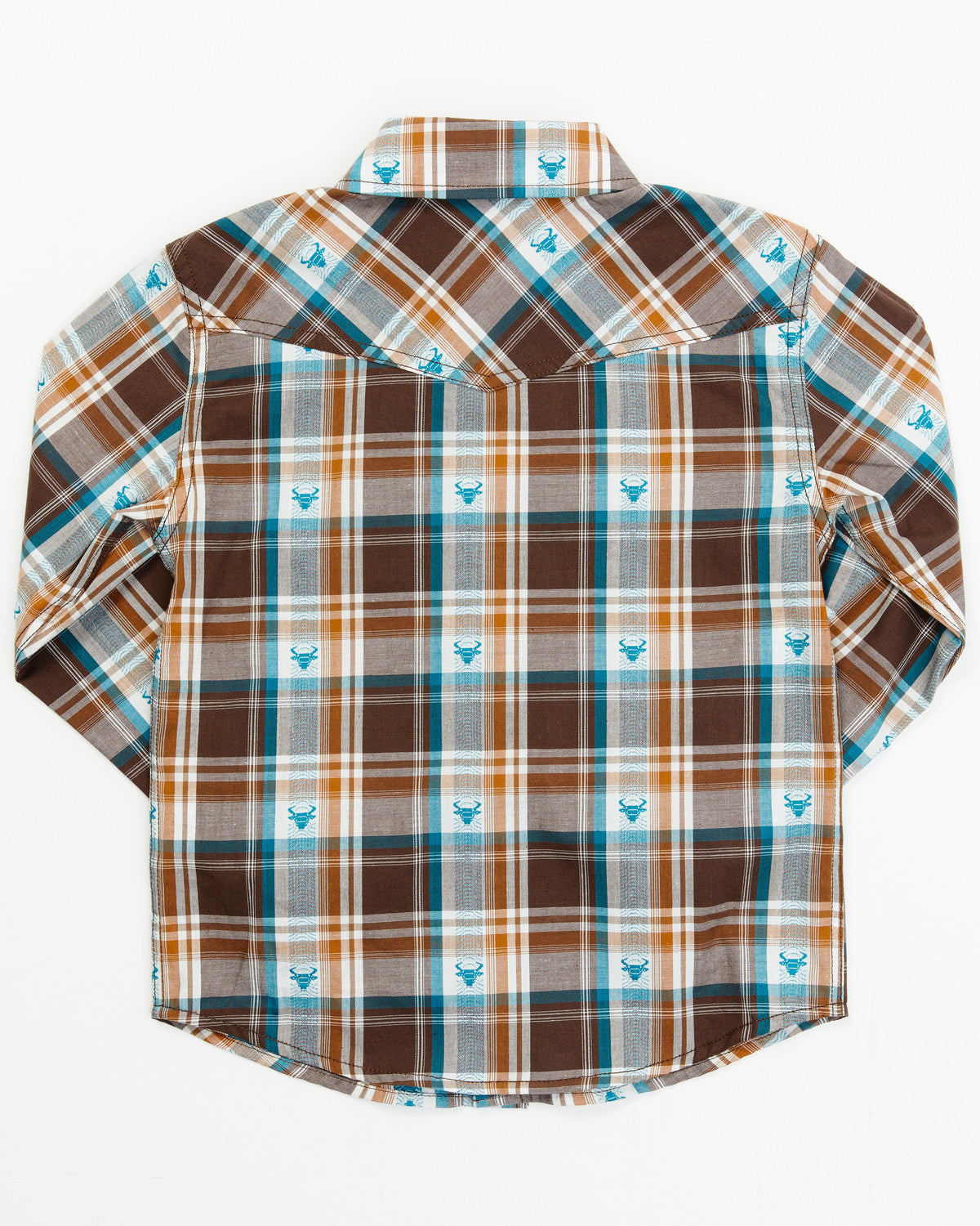 Toddler Boys' Bull Dobby Long Sleeve Snap Shirt Dark Brown