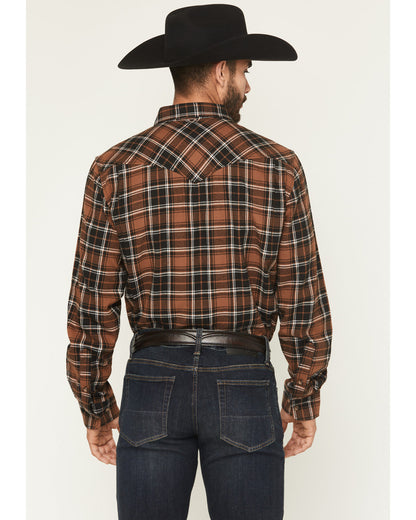 Black 1978® Men's Caddis Plaid Print Long Sleeve Button-Dow Brown